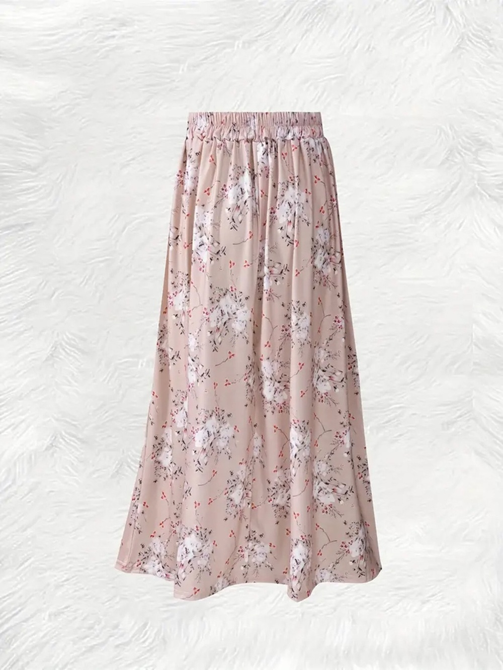 Printed Elastic Waist Skirt